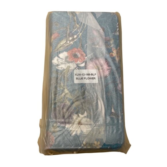 Dasein  Navy Blue Floral Faux Leather Tote Bag with matching wallet - Picture 13 of 16